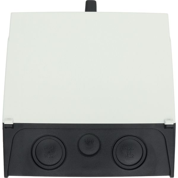 On-Off switch, P3, 63 A, surface mounting, 3 pole, with black thumb grip and front plate image 22