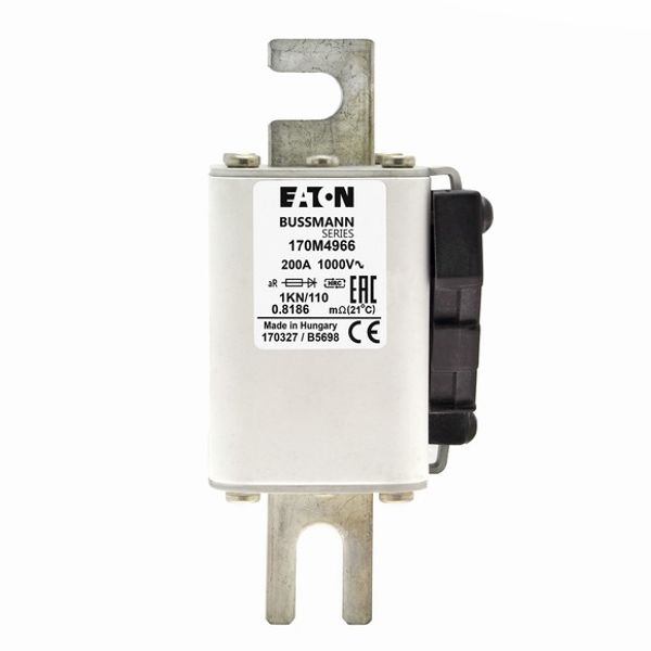 Fuse-link, high speed, 200 A, AC 1000 V, DIN 1, 51 x 69 x 138 mm, aR, DIN, IEC, type K indicator image 2