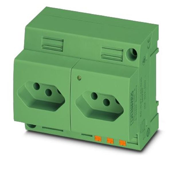 Double socket Phoenix Contact EO-N/PT/LED/DUO/GN 250V 10A image 2