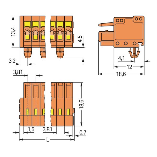 1-conductor female connector CAGE CLAMP® 1.5 mm² orange image 2