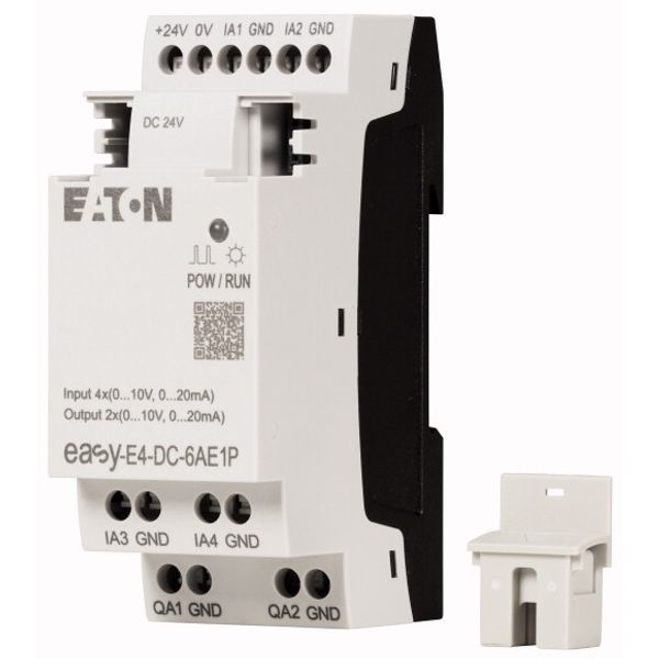 I/O expansion, For use with easyE4, 24 V DC, Inputs expansion (number) analog: 4, Outputs expansion (number) analog: 2, Push-In image 2