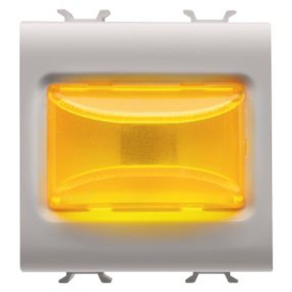 PROTRUDING INDICATOR LAMP - 12V ac/dc / 230V ac 50/60 Hz - AMBER - 2 MODULES - NATURAL SATIN BEIGE - CHORUSMART image 1