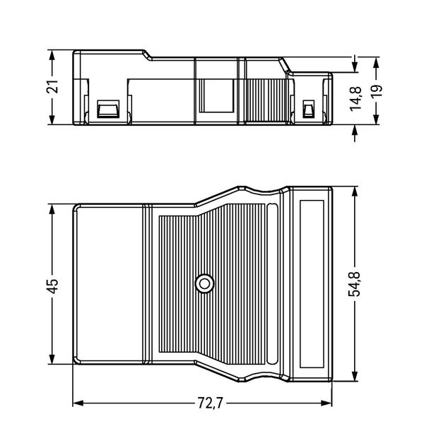 Strain relief housing 5-pole for 1 cable black image 3