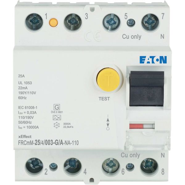 Residual current circuit breaker (RCCB), 25A, 4p, 30mA, type G/A image 8