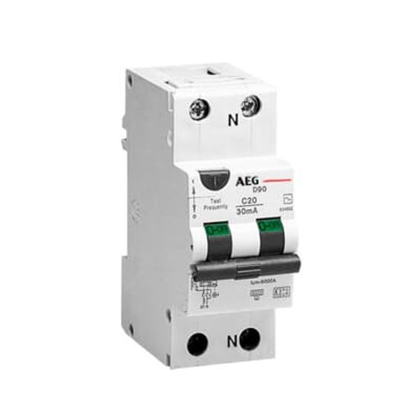 RCBO C/D90 AC 06/0.3 Residual Current Circuit Breaker with Overcurrent Protection 1+NP AC type 300 mA image 1