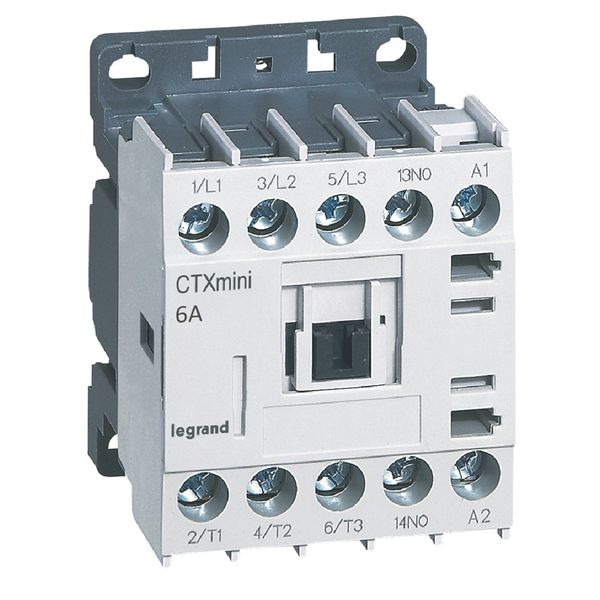 3-pole mini contactors CTX³ - 6 A (AC3) - 415 V~ - 1 NO - screw terminals image 1