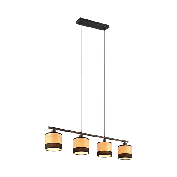 Bolzano pendant 4-pc E14 matt black image 1