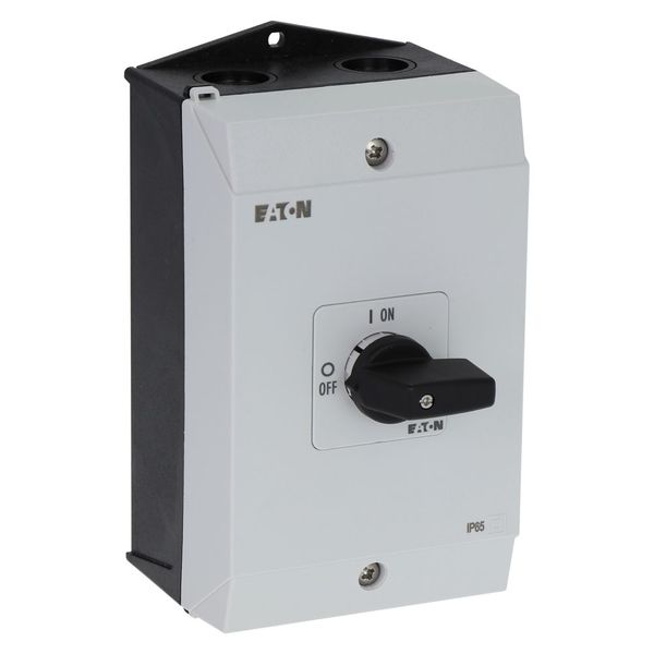 On-Off switch, P1, 40 A, surface mounting, 3 pole + N, with black thumb grip and front plate, hard knockout version image 9