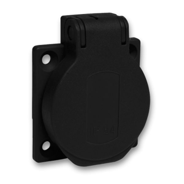 PratiKa socket - black - 2P + E - 10/16 A - 250 V - German - IP54 - flush - back image 2