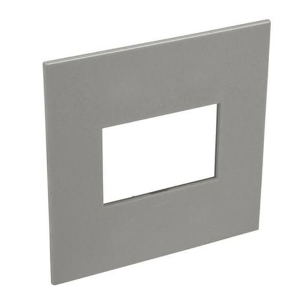 American and South African standard plate Arteor square version 3 modules for 4'' x 4'' box - magnesium image 1