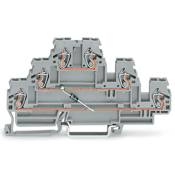 Component terminal block triple-deck with diode 1N4007 gray image 2