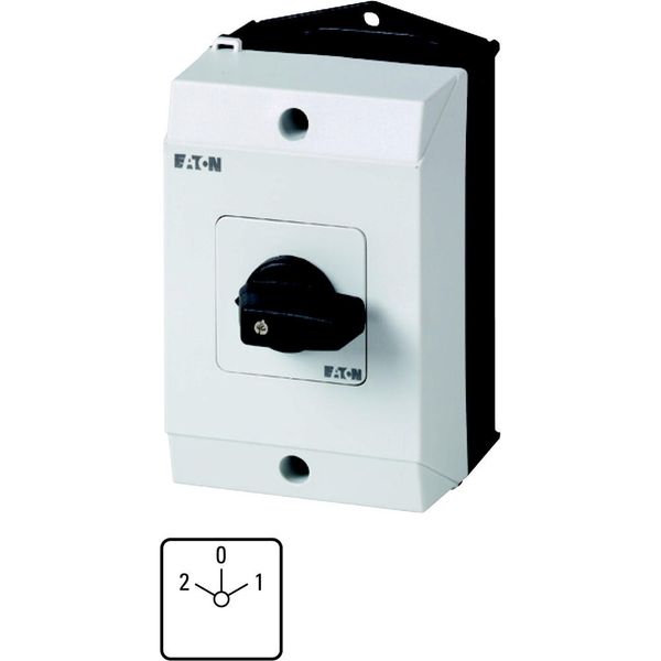 Reversing switches, T3, 32 A, surface mounting, 3 contact unit(s), Contacts: 6, 45 °, maintained, With 0 (Off) position, 2-0-1, SOND 29, Design number image 2