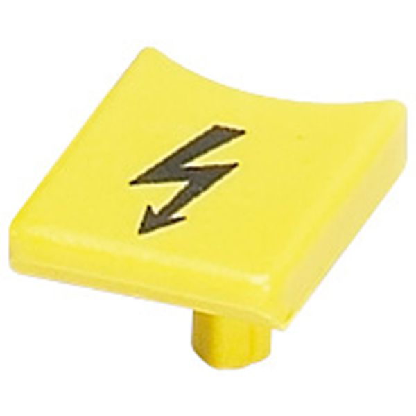 WARNING LABEL FOR 10MM² AND 35MM² SPRING TERMINAL BLOCKS, YELLOW image 1