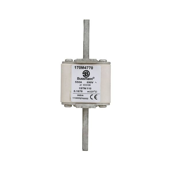 Fuse-link, high speed, 550 A, AC 690 V, size 1, 52 x 52 x 140 mm, aR, IEC, single indicator image 14