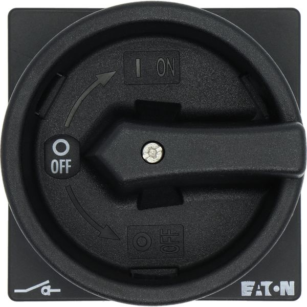 Main switch, P1, 25 A, flush mounting, 3 pole + N, STOP function, With black rotary handle and locking ring, Lockable in the 0 (Off) position image 37