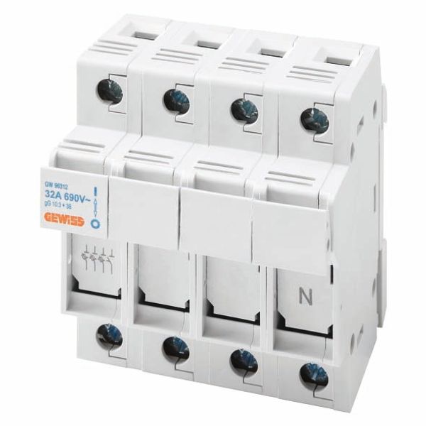 DISCONNECTABLE FUSE-HOLDER - 3P+N 10,3X38 690V 32A - 4 MODULES image 2