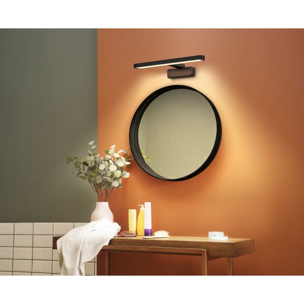 Orbis Disc Bar Bathroom Mirror 400mm Black Click-CCT IP44 image 8
