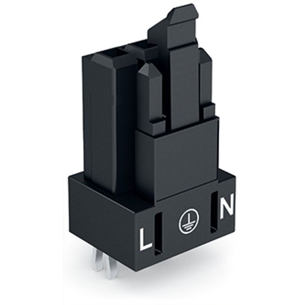 Socket for PCBs straight 3-pole black image 3