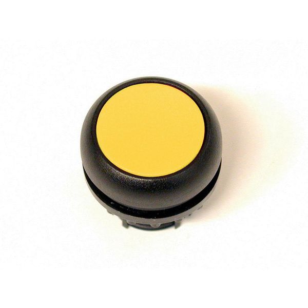 Pushbutton, RMQ-Titan, Flat, maintained, yellow, Blank, Bezel: black image 3
