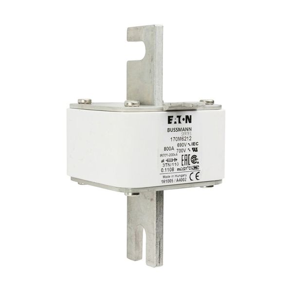 Fuse-link, high speed, 800 A, AC 690 V, DIN 3, 76 x 90 x 139 mm, aR, DIN, IEC, type T indicator image 11