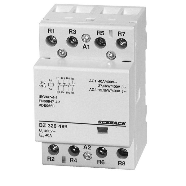 Modular contactor 40A, 4 NC, 24VAC, 3MW image 1