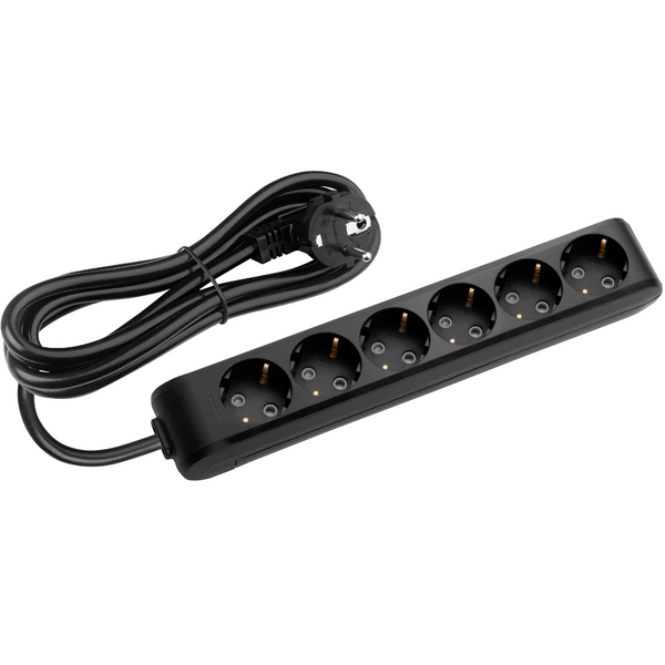 X-tendia Black Six Gang Earth Socket with Cable CP image 1