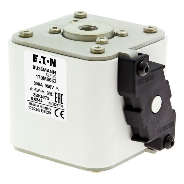 Fuse-link, high speed, 800 A, AC 950 V, size 3, 76 x 92 x 75 mm, aR, IEC, single indicator image 9