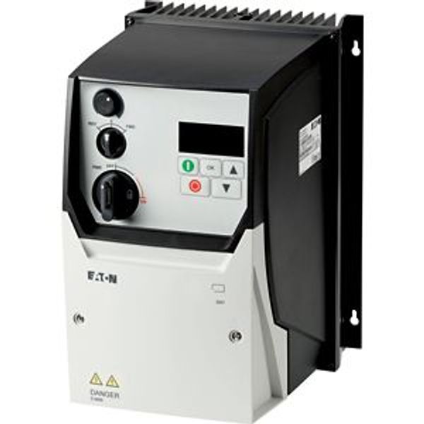 Variable frequency drive, 400 V AC, 3-phase, 14 A, 5.5 kW, IP66/NEMA 4X, Radio interference suppression filter, OLED display, Local controls image 1