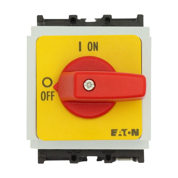 On-Off switch, P1, 32 A, service distribution board mounting, 3 pole, Emergency switching off function, with red thumb grip and yellow front plate image 28