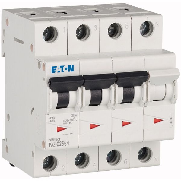 Miniature circuit breaker (MCB), 25 A, 3p+N, characteristic: C image 4