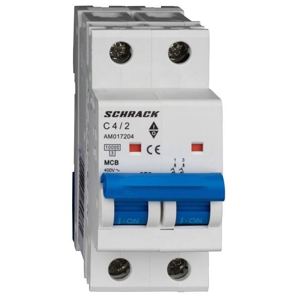 Miniature Circuit Breaker (MCB) AMPARO 10kA, C 4A, 2-pole image 1