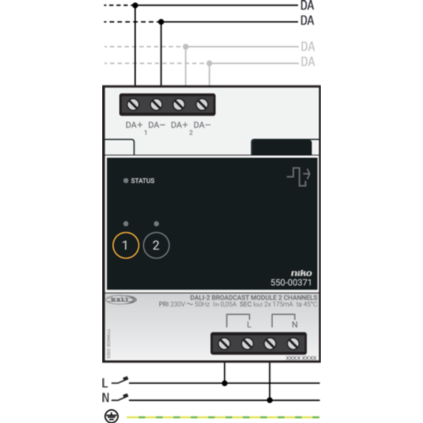 DALI-2 broadcast module, 2 channels image 3