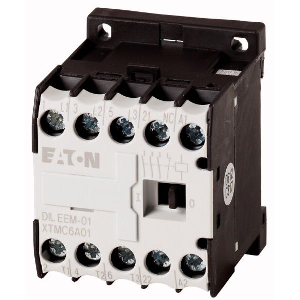 Contactor, 110 V 50/60 Hz, 3 pole, 380 V 400 V, 3 kW, Contacts N/C = Normally closed= 1 NC, Screw terminals, AC operation image 1