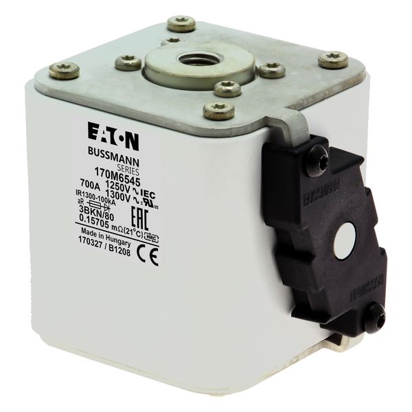 Fuse-link, high speed, 700 A, AC 1250 V, size 3, 76 x 92 x 83 mm, aR, IEC, UL, single indicator image 8