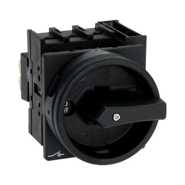 Main switch, P1, 25 A, flush mounting, 3 pole, 1 N/O, 1 N/C, STOP function, With black rotary handle and locking ring, Lockable in the 0 (Off) positio image 31