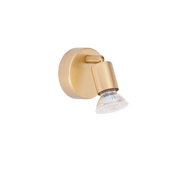 Satin Gold Metal LED GU10 1x10 Watt 230 Volt IP20 Bulb Excluded D: 8 W: 6.7 H: 10.9 cm Rotating & Adjustable image 1