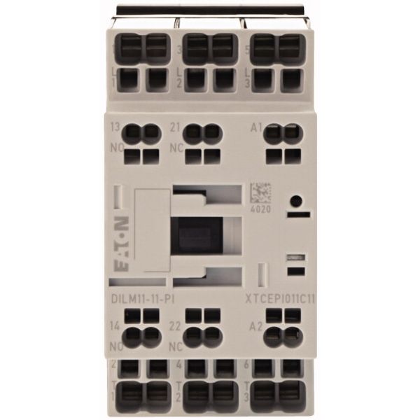Contactor, 3 pole, 380 V 400 V 5 kW, 1 N/O, 1 NC, 230 V 50/60 Hz, AC operation, Push in terminals image 1