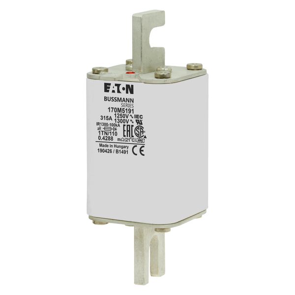 Fuse-link, high speed, 315 A, AC 1250 V, size 1, 53 x 66 x 138 mm, aR, DIN, IEC, type T indicator image 4