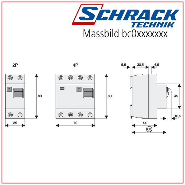 Residual current circuit breaker 40A, 2-pole,30mA, type AC,G image 2