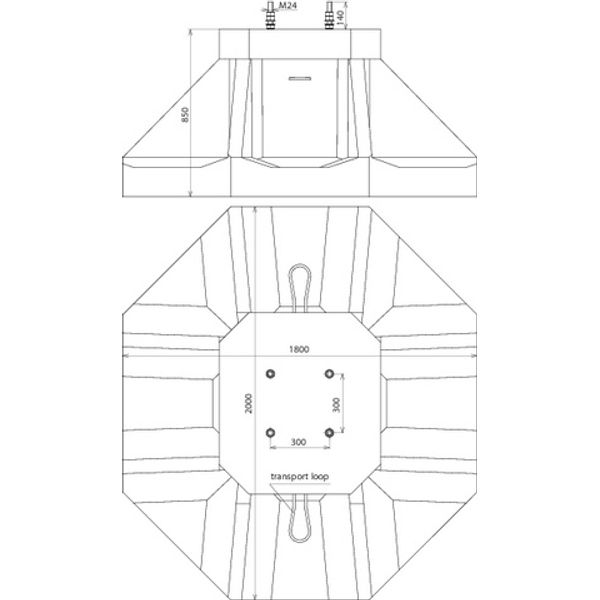 Bucket foundation C50/60 f. telescopic lightn. prot. masts H 13.35/16. image 2