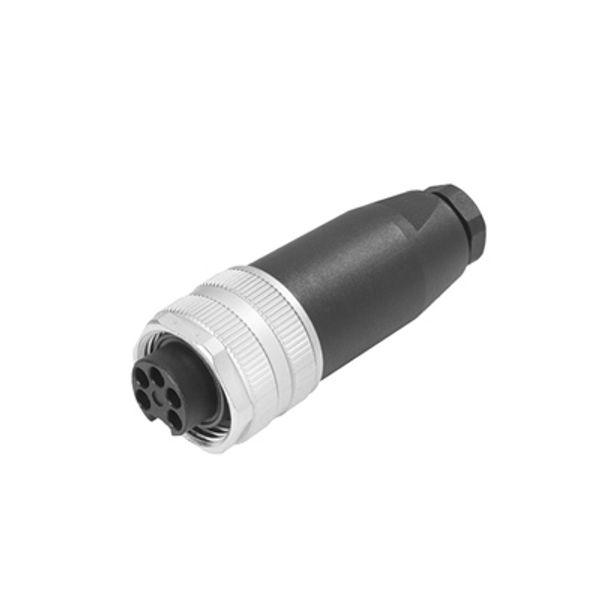Round plug (field customisable), Female socket, straight, Screw connec image 1