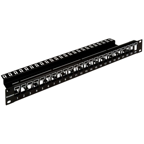 Patchpanel 19" empty for 24 modules (SFA)(SFB), 1U, RAL9005 image 2