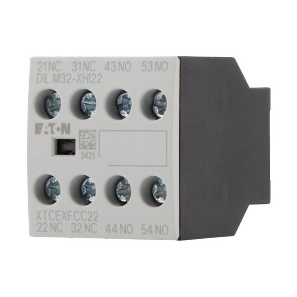 Auxiliary contact module, 4 pole, Ith= 16 A, 2 N/O, 2 NC, Front fixing, Screw terminals, DILM7-10 - DILM38-10 image 8