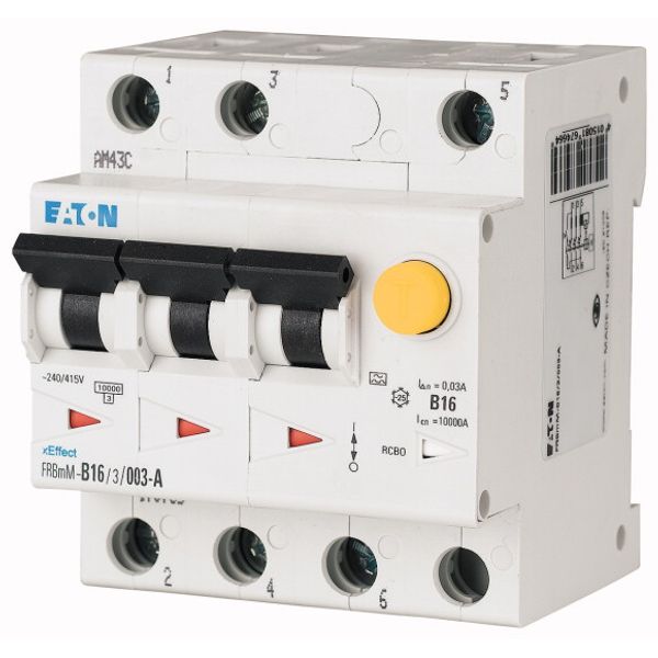 RCD/MCB combination, 16 A, 100 mA, MCB trip characteristic: D, 3p, RCD trip characteristic: A image 1