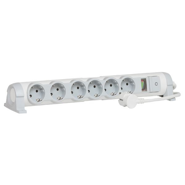 Multi-outlet extension for comfort/safety - 6x2P+E + indicator - 1.5 m cord image 2