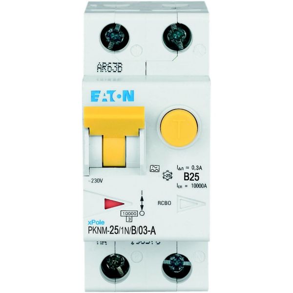 RCD/MCB combination, 25 A, 300 mA, MCB trip characteristic: B, 1p+N, RCD trip characteristic: A image 26