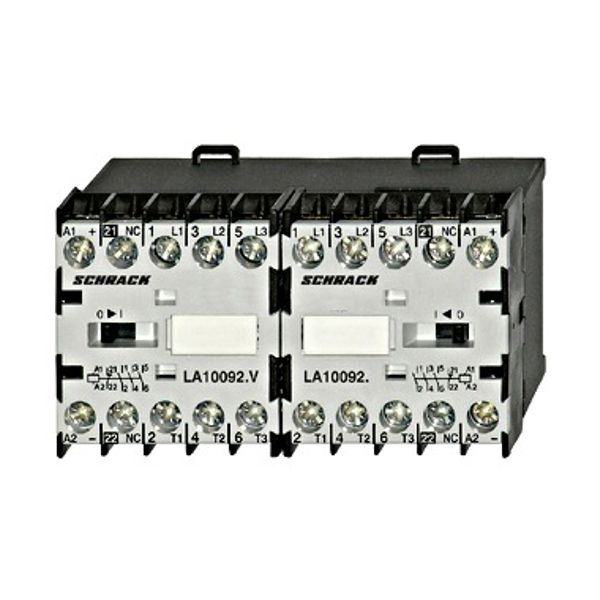 Reversing contactor 4kW 24VAC, with NC image 1
