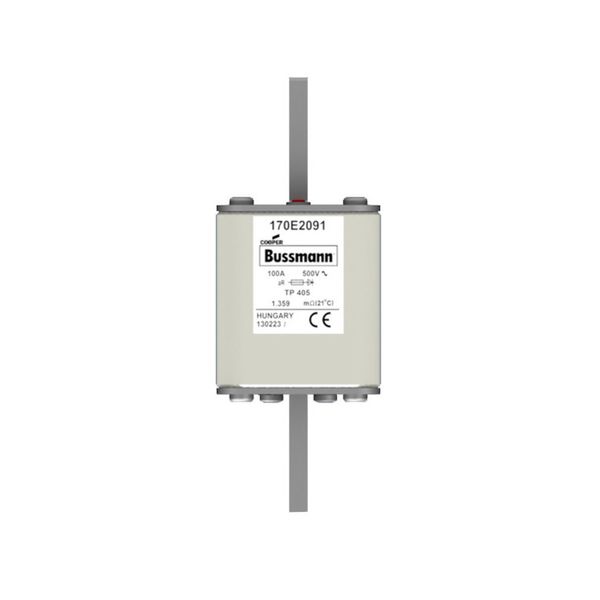 Fuse-link, high speed, 100 A, AC 500 V, 55 x 55 x 140 mm, aR, IEC, with indicator image 12