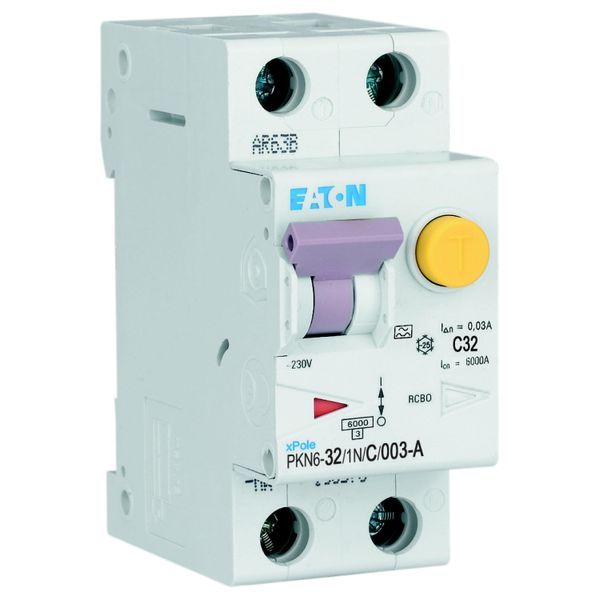 RCD/MCB combination, 32 A, 30 mA, MCB trip characteristic: C, 1p+N, RCD trip characteristic: A image 22