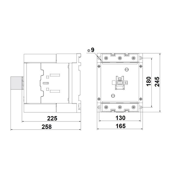 Contactor 3-pole, CUBICO Grand, 250W, 500A, 2NO+2NC, 230VAC image 2